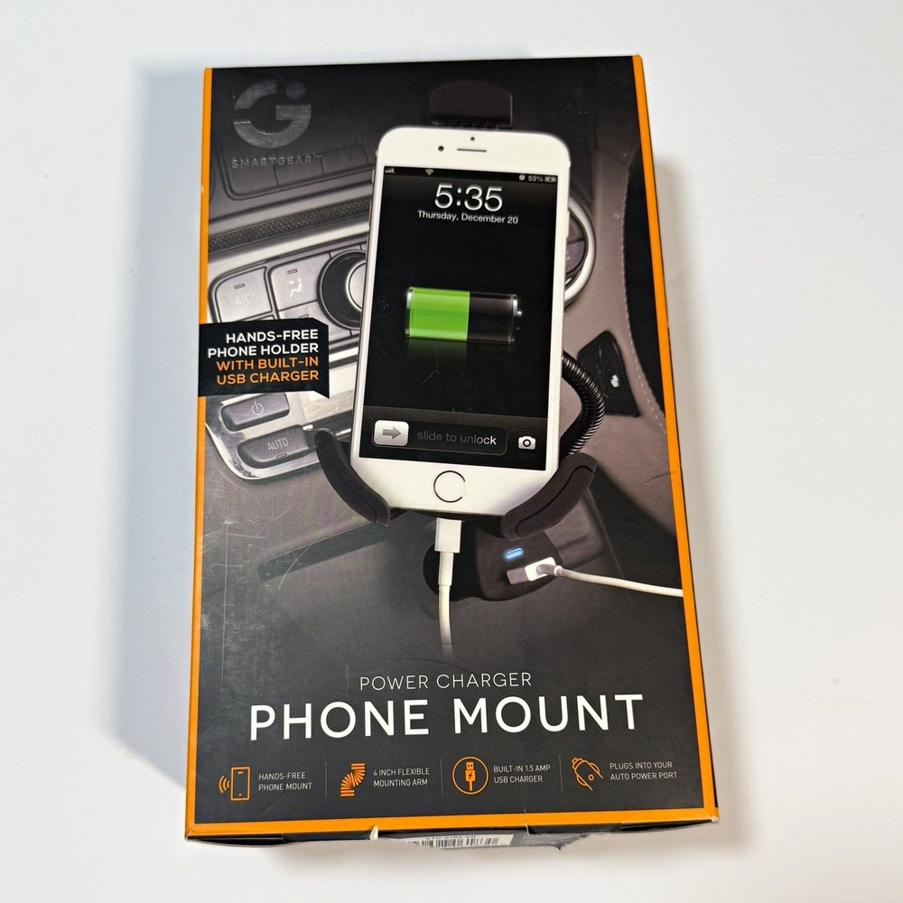 SMARTGEAR Hands-Free Car Mount w/ USB Charger, Micro-USB Cable, Black
